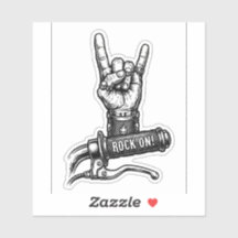 Rock On Biker Sticker — Motorfiets Gaspedal Sticke