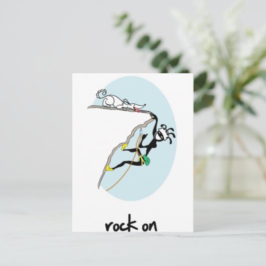 "Rock on!" Briefkaart (Staand voorkant)