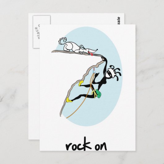 "Rock on!" Briefkaart (Voorkant / Achterkant)
