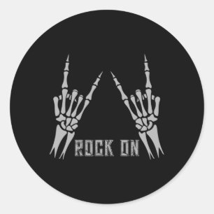 Rock on Bynd T - shirts voor vrouwen Rock and Roll Ronde Sticker