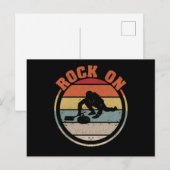 Rock on curling player team winter sports fan briefkaart (Voorkant / Achterkant)