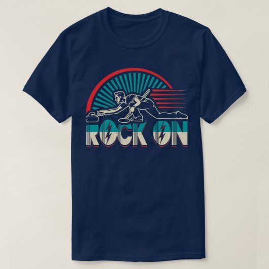 Rock on Curling Winter Sports Design T-shirt (Design voorkant)