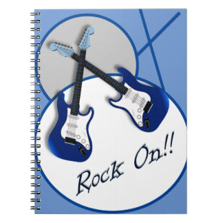 Rock on Double Blue Guitar Notitieboek
