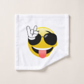 Rock on Emoji Bathroom Towel Set Bad Handdoek (Wasdoekje)