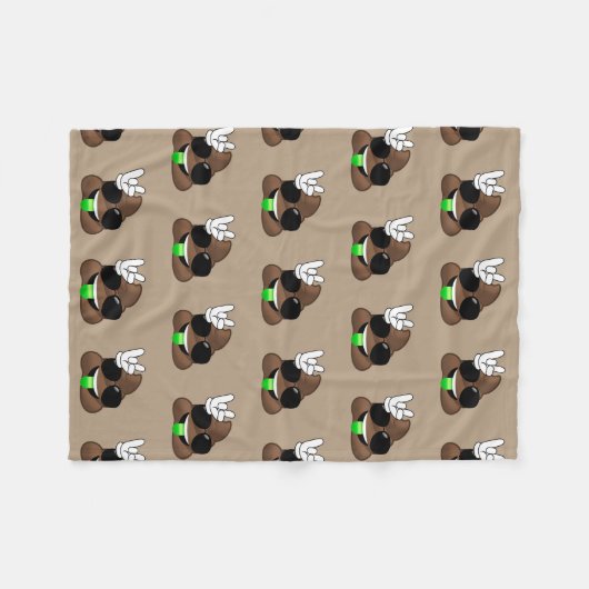 Rock On Emoji Poop Fleece Deken (Voorkant (Horizontaal))