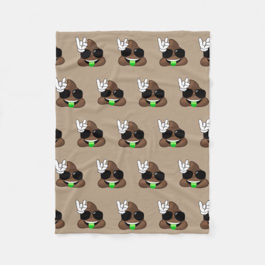 Rock On Emoji Poop Fleece Deken (Voorkant)