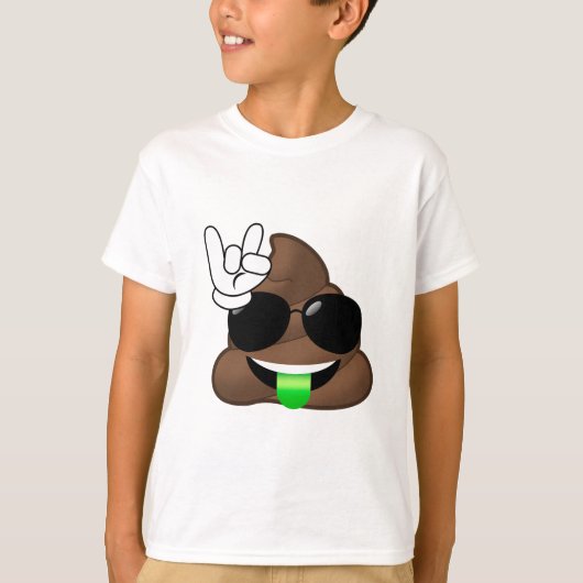 Rock On Emoji Poop T-shirt (Voorkant)