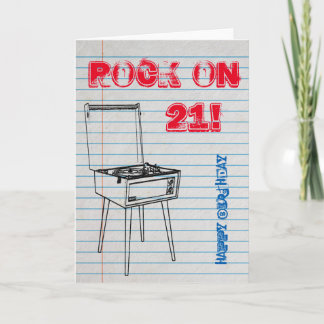 Rock On! Gelukkige 21e verjaardag kaart