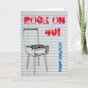 Rock On! Gelukkige 40e verjaardagskaart Kaart