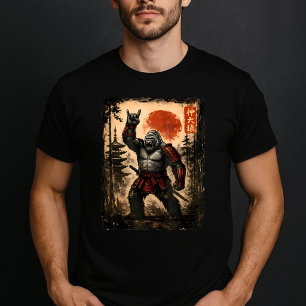 Rock On Gorilla Japanse Vintage Grafische Ukiyo-e  T-shirt