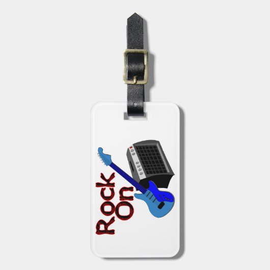 Rock On Guitar & Amp Bagagelabel (Voorkant verticaal)