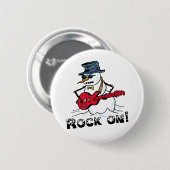 Rock on Guitar spelend Snowman Ronde Button 5,7 Cm (Voorkant /achterkant)
