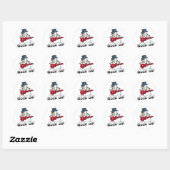 Rock on Guitar spelend Snowman Ronde Sticker (Vel)