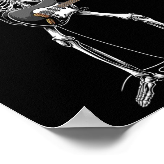 Rock on Halloween Skeleton Gitarist Rock and Roll Poster (Hoek)