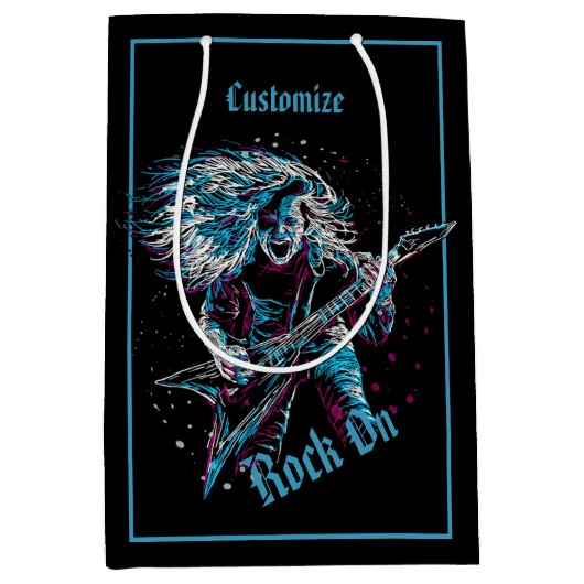 Rock on Heavy Metal Black Medium Cadeauzakje (Voorkant)