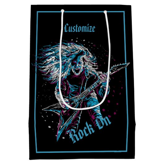 Rock on Heavy Metal Black Medium Cadeauzakje (Achterkant)