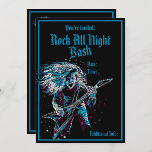 Rock On Heavy Metal Invitation Kaart