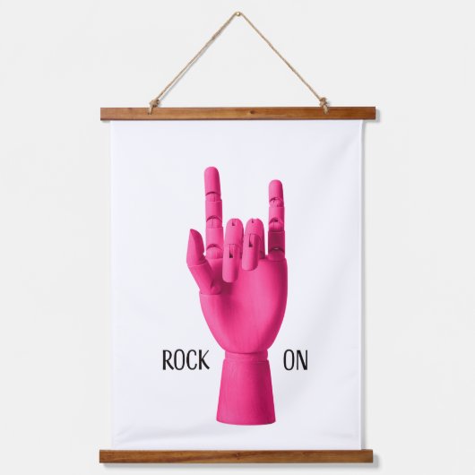 Rock On. Houten wandtapijt hanger Hangend Wandkleed (Voorkant)