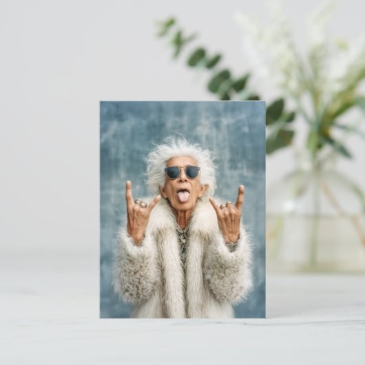 Rock On in stijl Briefkaart (Staand voorkant)