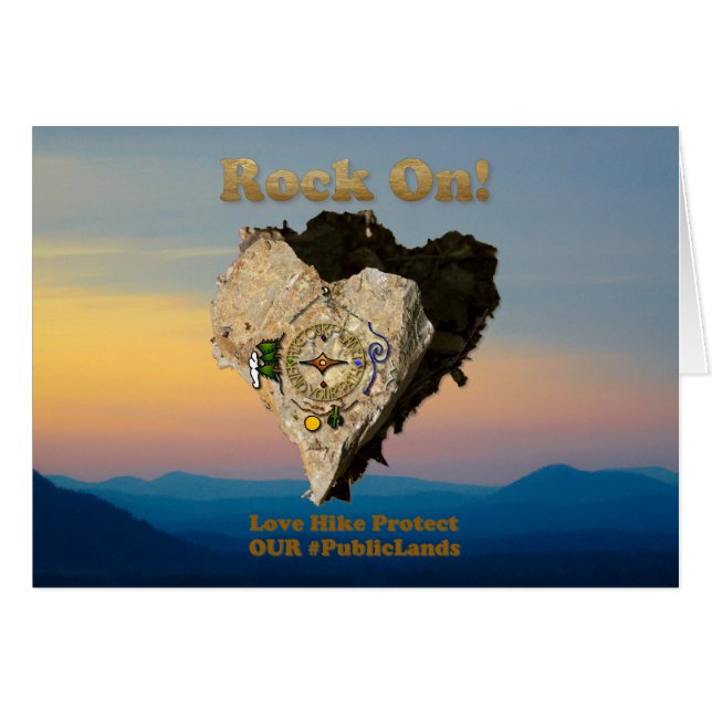 ROCK ON! Liefde Hike beschermt onze publieke grond (Voorkant Horizontaal)