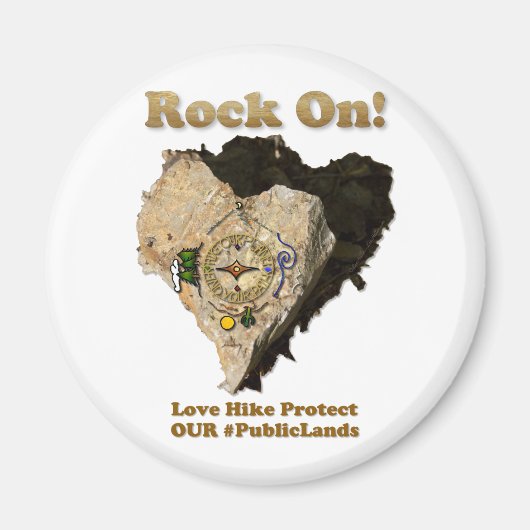 ROCK ON! Liefde Hike beschermt onze publieke grond Magneet (Voorkant)
