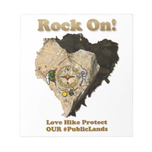 ROCK ON! Liefde Hike beschermt onze publieke grond Notitieblok