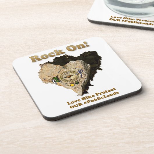ROCK ON! Liefde Hike beschermt onze publieke grond Onderzetter (Linkerzijde)