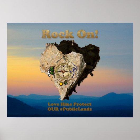 ROCK ON! Liefde Hike beschermt onze publieke grond Poster (Voorkant)