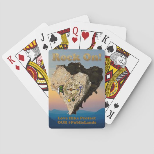 ROCK ON! Liefde Hike beschermt onze publieke grond Speelkaarten (Achterkant)