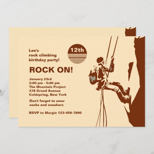 Rock On Mountain climate Invitation Kaart (Voorkant / Achterkant)