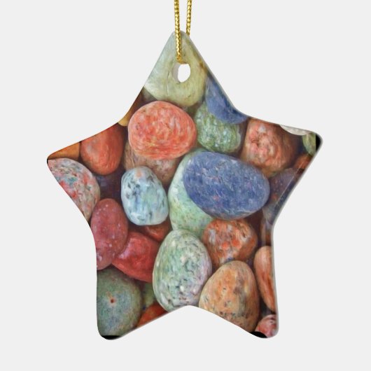 Rock on Multicolored Rocks Keramisch Ornament (Links)