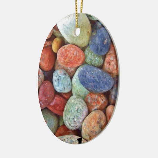 Rock on Multicolored Rocks Keramisch Ornament (Links)