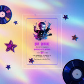 Rock On Party Theme One Rocks 1e eerste verjaardag Acryl Uitnodigingen