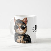 Rock On! – Personalized Rock Cat Koffiemok (Voorkant links)