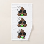 Rock on Poop Emoji Bathroom Towel Set Bad Handdoek (Handdoek)