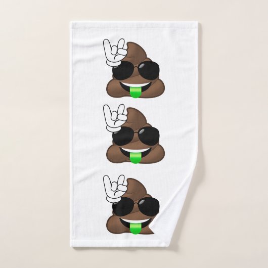 Rock on Poop Emoji Bathroom Towel Set Bad Handdoek (Handdoek)