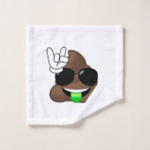 Rock on Poop Emoji Bathroom Towel Set Bad Handdoek (Wasdoekje)