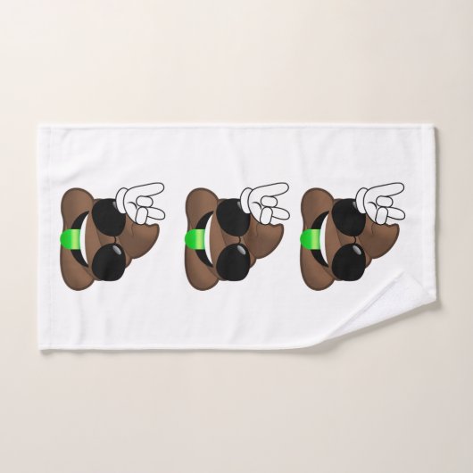 Rock on Poop Emoji Bathroom Towel Set Bad Handdoek (Handdoek)