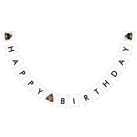 Rock on Poop Emoji Birthday Banner (Alle)