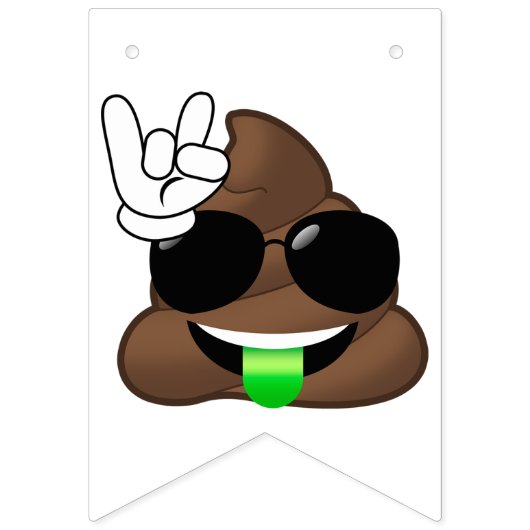 Rock on Poop Emoji Birthday Banner (Eerste vlag)