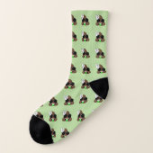 Rock on Poop Emoji Green Sokken (Links - buitenkant)