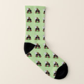Rock on Poop Emoji Green Sokken (Rechts - buiten)