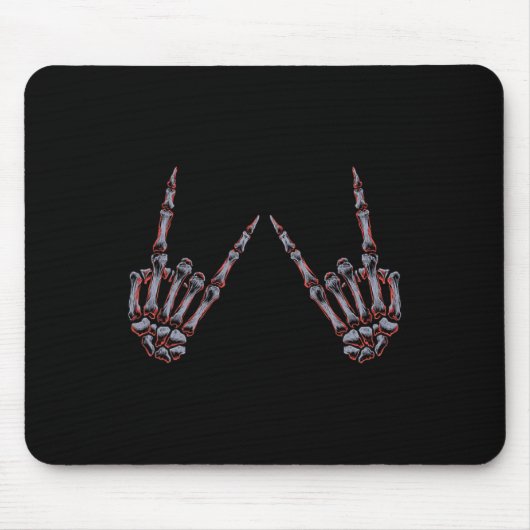 Rock on Rock and Roll Skeleton Handen - Voor Conce Muismat (Voorkant)