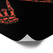 Rock on Rock and Roll Skeleton Handen - Voor Conce Poster (Hoek)
