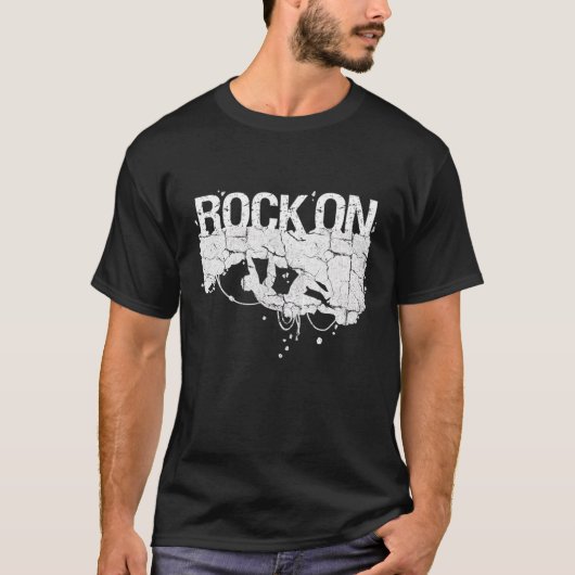 Rock-on-Rock-klimmer, printklimmer Bouldering T-shirt (Voorkant)
