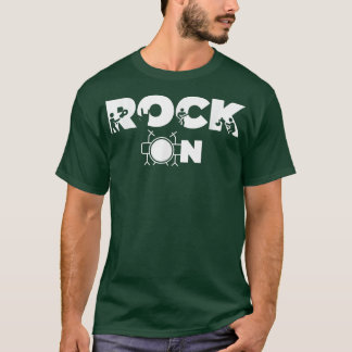 Rock On Rock N Roll Guitar Player Band Musician Gu T-shirt