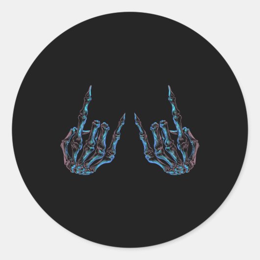 Rock On Rock Star Buddy Concert - Halloween Skelet Ronde Sticker (Voorkant)