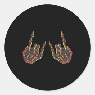 Rock On Rock Star Buddy Concert - Halloween Skelet Ronde Sticker