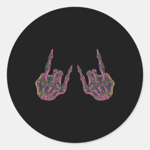Rock On Rock Star Buddy Concert - Halloween Skelet Ronde Sticker