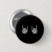 Rock On Rock Star Skelet Hands Rocker Fun Hallow Ronde Button 5,7 Cm (Voorkant /achterkant)
